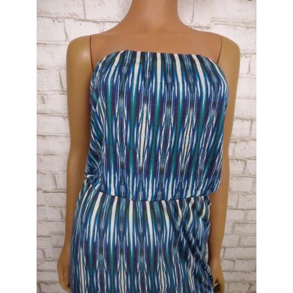 Velvet by Graham & Spencer Ikat Printed High Low Strapless Dress S NEW - Picture 4 of 10